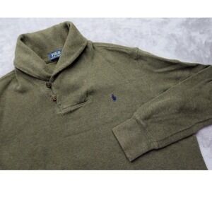 Polo Ralph Lauren Shawl Collar Pullover Sweatshirt Green Men's Size L